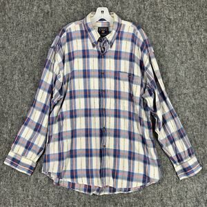 Chaps Ralph Lauren Shirt Mens XL White Plaid Western Southwestern Aztec‎ Tribal